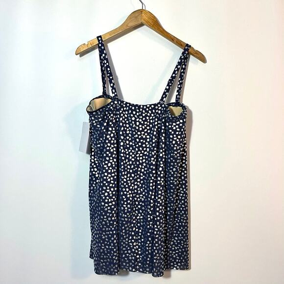 Swimsuits for All Size 16 NWT Mesh Drape One Piece Navy Metallic Silver - Picture 3 of 15